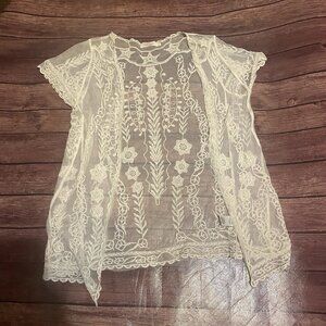 Women’s Hit List Lace Cover Cardigan M/L Top Shirt